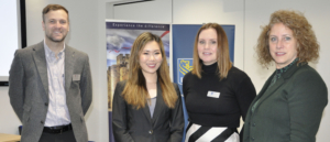 From left – James Flood, director at HWB; Janet Mui; Kirsty Simpson, chartered financial planner at RBC Brewin Dolphin; and Michaela Johns, director at HWB