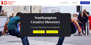 Creative Directory website home page, Southampton Forward
