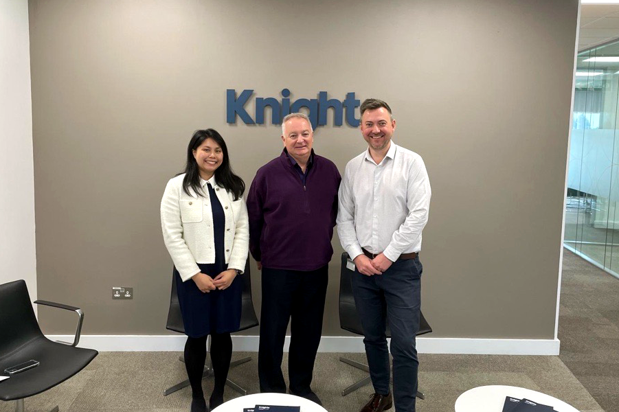 L-R - Sharon Lai, solicitor, Douglas Fordham, partner, and Richard Wollacott, client services director at Knights